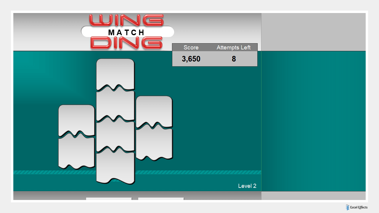 Level 2 of Wingding - Excel Effects