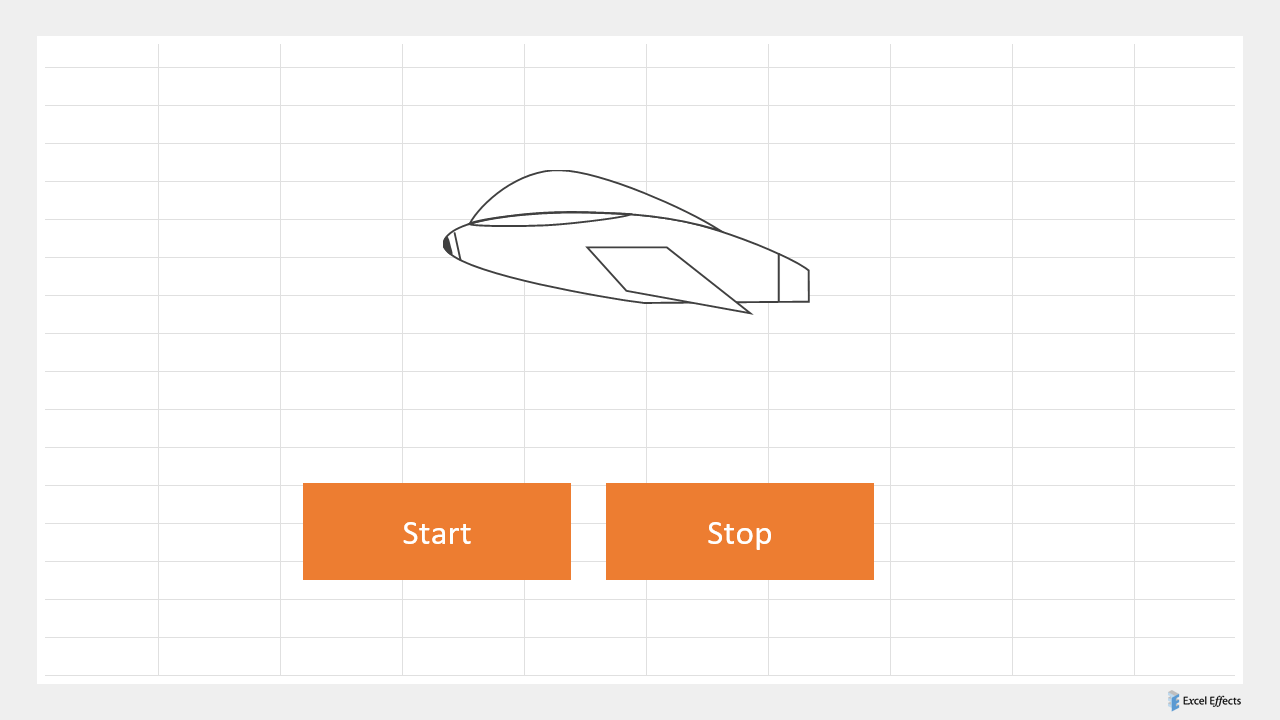 Flying spaceship - Excel Effects