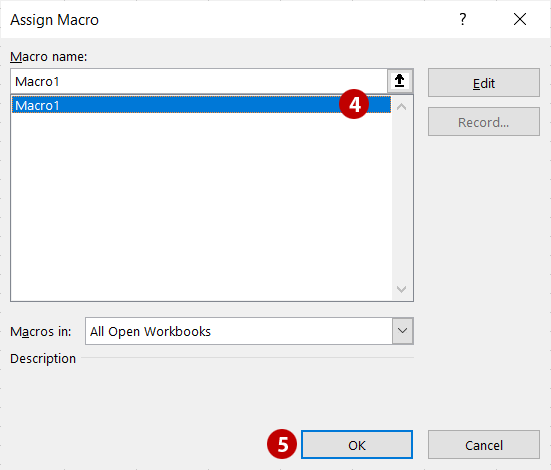 how to assign macro to a command button
