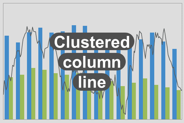 Clustered column chart with scatter chart for Excel