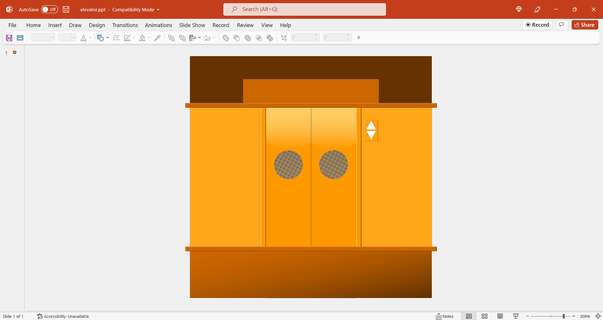 Elevator action in PowerPoint