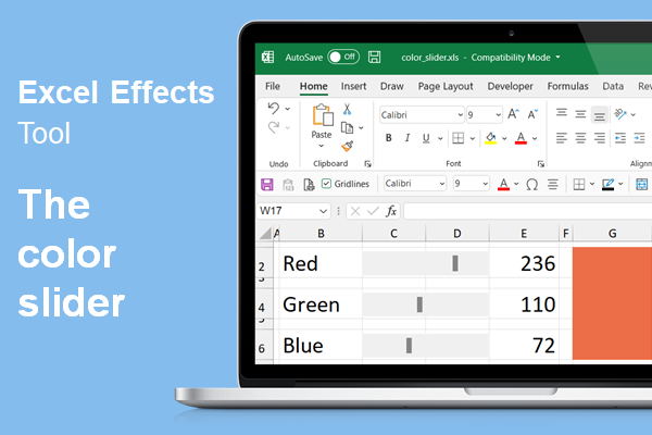 Color slider for Excel