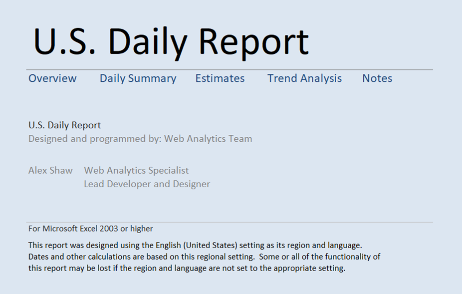 The United States Daily Report
