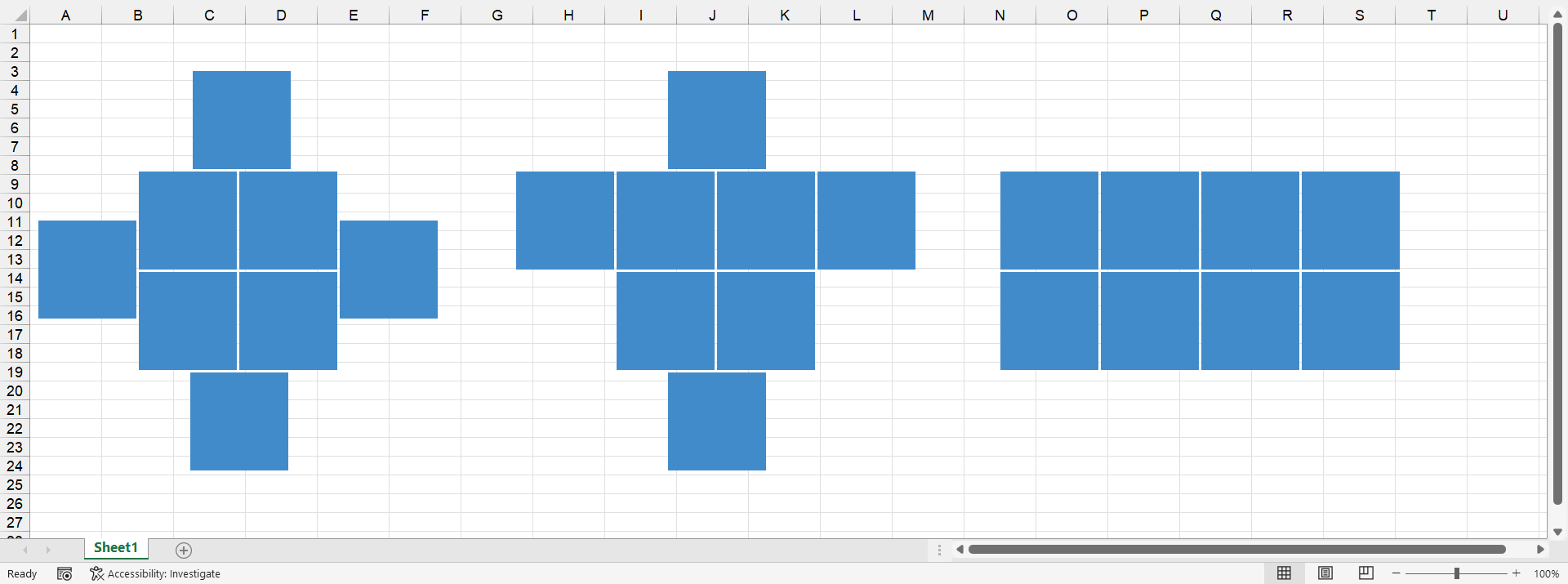 Create a game board in Excel