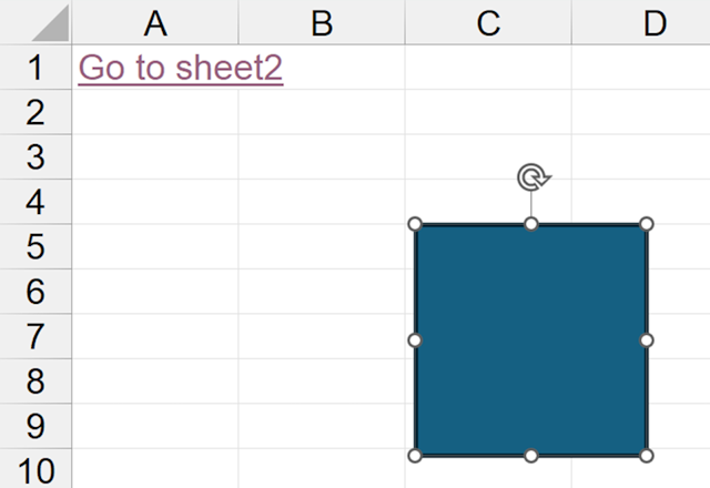 Hyperlinked text and shape link - Excel Effects