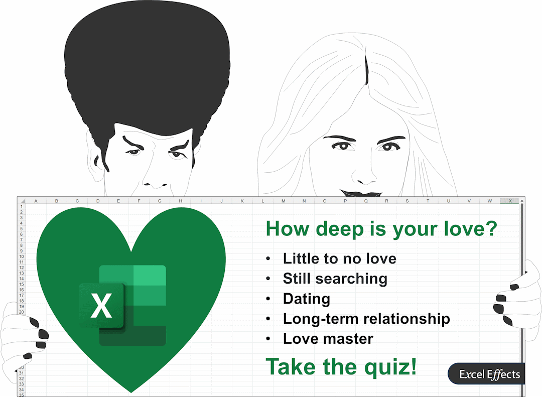 Microsoft Excel love and relationship quiz - Excel Effects